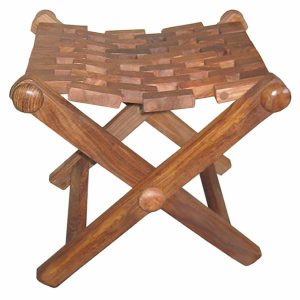 Folding Lattice Sheesham Stool