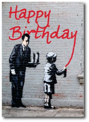 Birthday Graffiti - Banksy Greeting Card