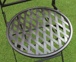 Circle Mosaic - Metal Folding Chair Seat - Close up lattice work