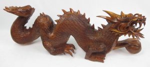 80cm One piece handcarved wooden dragon