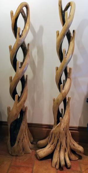 Double Teak Root Stands