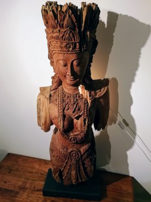 Antique 19th Century Teak Khmer Rouge Statue