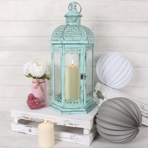 Rustic Mint Lantern - Large