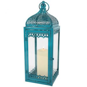 Turquoise African Style Lantern - Large