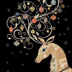 Bauble Antlers - Bug Art Christmas Card - MC043