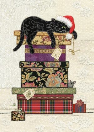 Cat Presents - Bug Art Christmas Card - Ac001