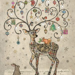 Decorated Deer - Bug Art Christmas Card - DC023