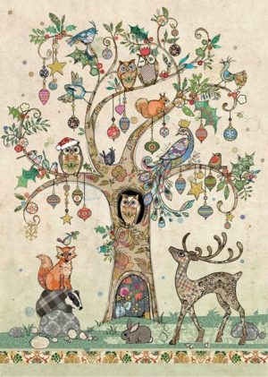 Festive Tree - Bug Art Christmas Card - DC025