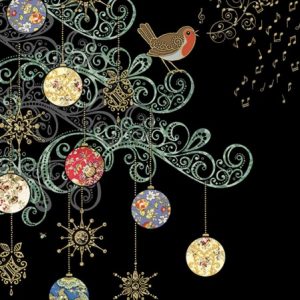 Robin Tree - Bug Art Christmas Card