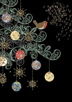 Robin Tree - Bug Art Christmas Card