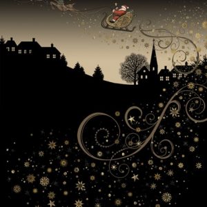 Rooftop Sleigh - Bug Art - Christmas Card