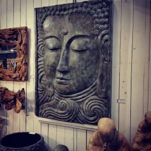 XL resin buddha plaque hanging