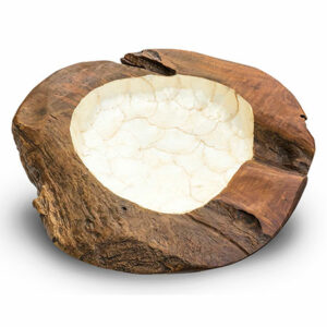 Pearlised Teak Root Bowl - Large 50cm Dia