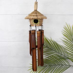 Bamboo Straw Wind Chime with hut