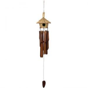 Straw bamboo bird hut mobile chime