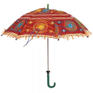 Indian Fabric Mini Parasol Sun Umbrella