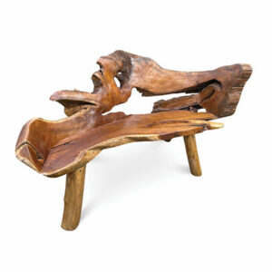 Teak root 3 seater bench