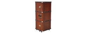 Leather Brass Trunk Bar on wheels