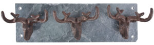 Stag Antlers Coat Hook - on slate