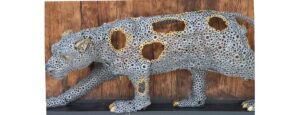 Metal Panther Sculpture - feature statement piece bar